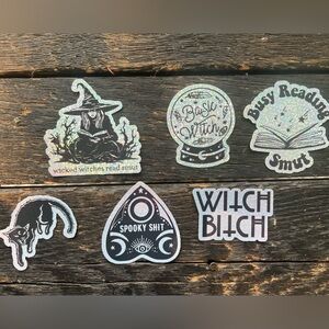 ☪️🐈‍⬛ Witch spooky Halloween smut themed glitter/holographic sticker set ☪️
